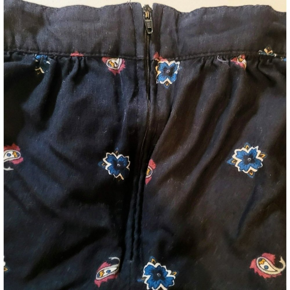 College Town Skirt Womens 24” Waist Vintage Paisley Black Multicolor Made In USA - Picture 6 of 7